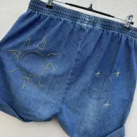 Sun & Moon Denim Shorts – Image 1