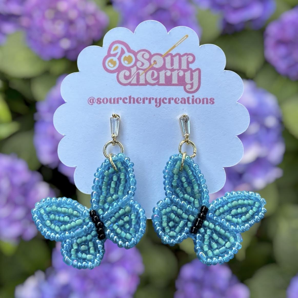 Blue Butterfly Earrings – Image 1