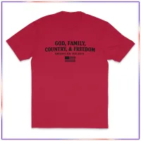 God & Family - VL100 Volunteer Knitwear™ Black Font – Red, XL