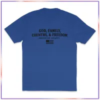 God & Family - VL100 Volunteer Knitwear™ Black Font – Blue, 3XL