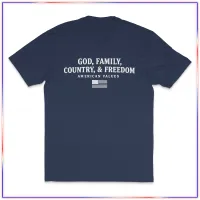God & Family - VL100 Volunteer Knitwear™ White Font – Navy, XL