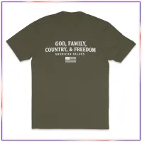 God & Family - VL100 Volunteer Knitwear™ White Font – Olive, 2XL