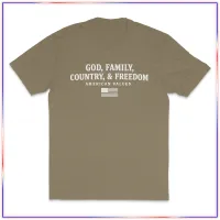 God & Family - VL100 Volunteer Knitwear™ White Font – Brown, L