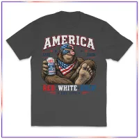 Red White Brew Distressed - VL100 Volunteer Knitwear™ All-American Tee – Grey Steele, S