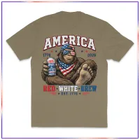 Red White Brew Distressed - VL100 Volunteer Knitwear™ All-American Tee – Coyote Brown, M