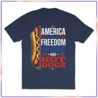 Hotdogs and Freedom - VL100 Volunteer Knitwear™ All-American Tee – Navy, XL