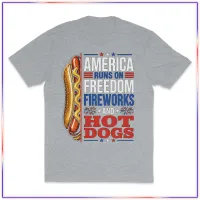 Hotdogs and Freedom - VL100 Volunteer Knitwear™ All-American Tee – Heather Grey, XL