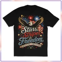 Stars Stripes Freedom VL100 Volunteer Knitwear™ All-American Tee – Black, S