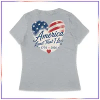 America - LVL45V  Volunteer Knitwear™ Women’s Daily V-Neck Tee – Heather Grey, M