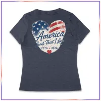 America - LVL45V  Volunteer Knitwear™ Women’s Daily V-Neck Tee – Dark Heather, S