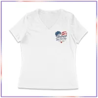 America - LVL45V  Volunteer Knitwear™ Women’s Daily V-Neck Tee – Image 2