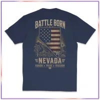 Battle Born V1 - VL100 Volunteer Knitwear™ All-American Tee – Navy, S