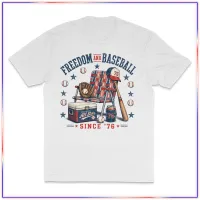 Freedom & Baseball - VL100 Volunteer Knitwear™ All-American Tee – White, S