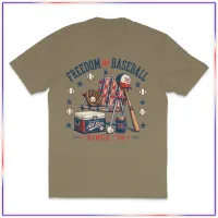 Freedom & Baseball - VL100 Volunteer Knitwear™ All-American Tee – Coyote Brown, XL