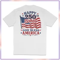HAPPY 250 - VL100 Volunteer Knitwear™ All-American Tee – White, S