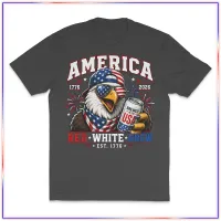 Red White Brew Eagle - VL100 Volunteer Knitwear™ All-American Tee – Grey Steele, M