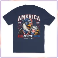 Red White Brew Eagle - VL100 Volunteer Knitwear™ All-American Tee – Navy, XL