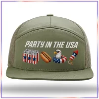 Party In The USA Richardson 168 Seven Panel Trucker Hat – Loden (Olive)