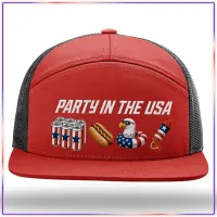 Party In The USA Richardson 168 Seven Panel Trucker Hat – Red 