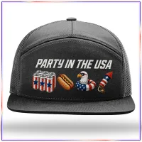 Party In The USA Richardson 168 Seven Panel Trucker Hat – Black