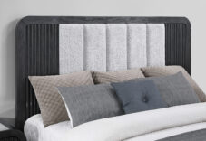 BECKETT WHT/BLK QUEEN BED, DRESSER, NIGHTSTAND W/COOLER – Image 2