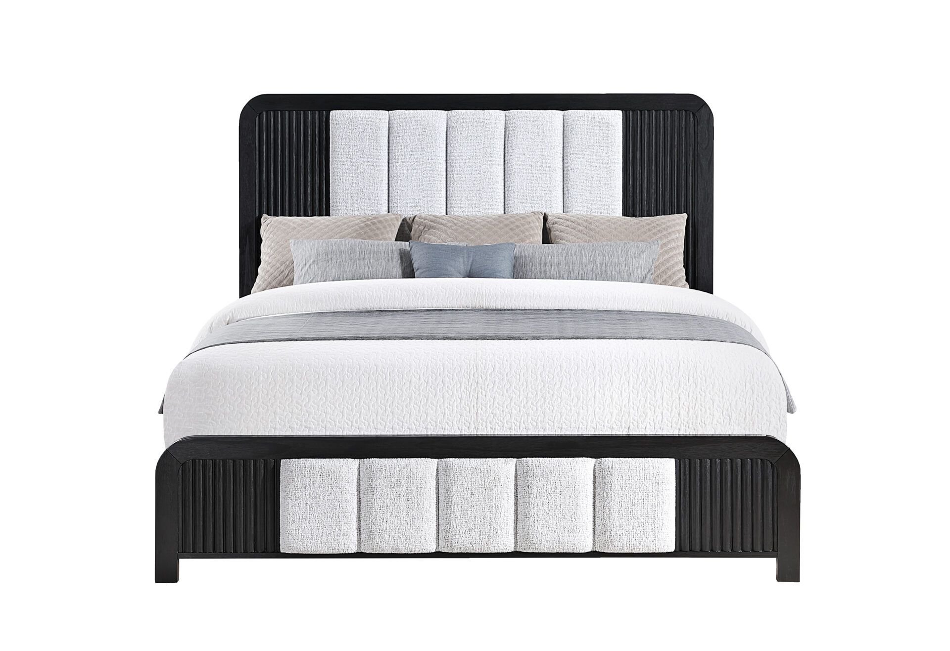 BECKETT WHITE/BLACK KING BED – Image 1