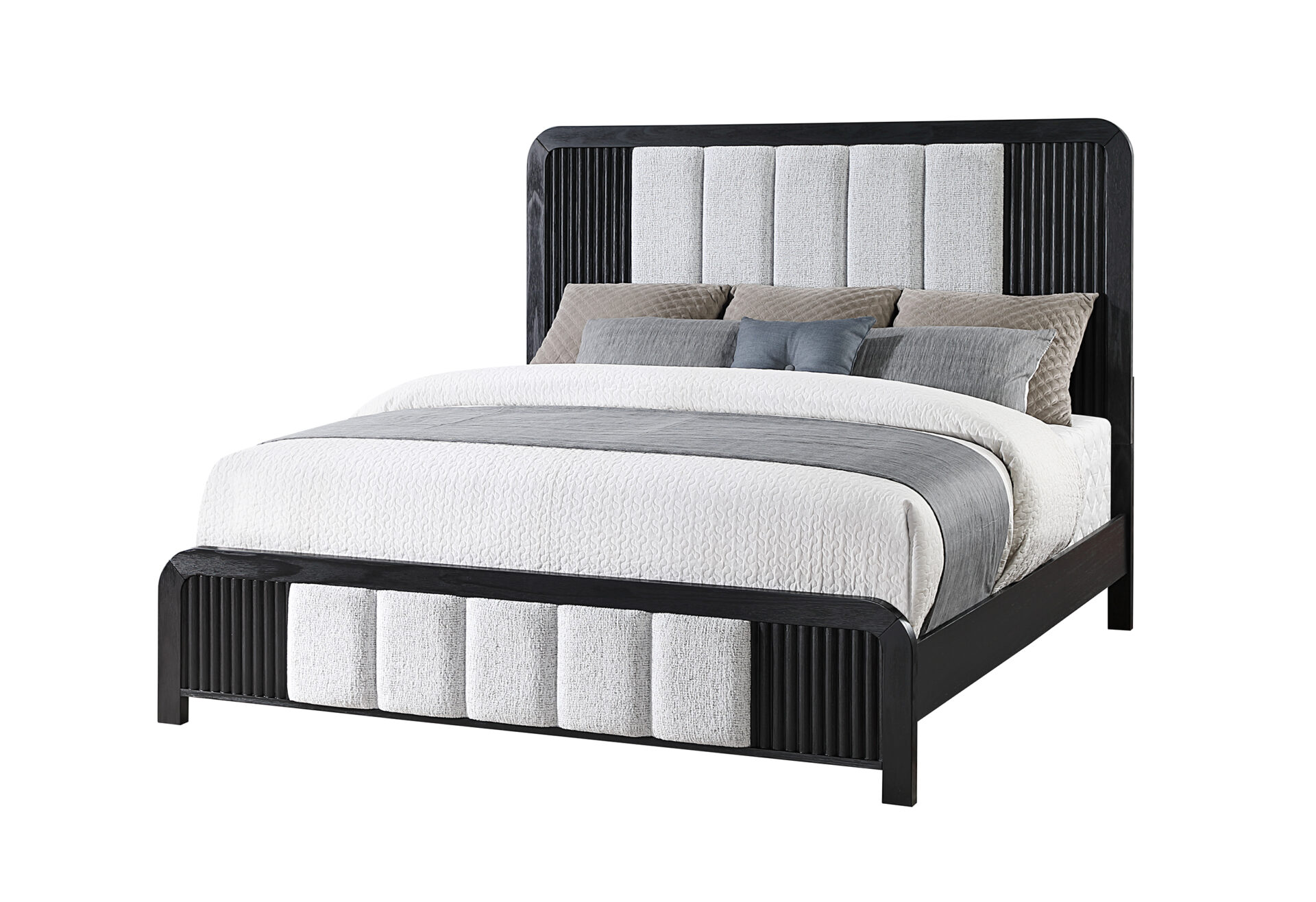 BECKETT WHITE/BLACK KING BED – Image 2