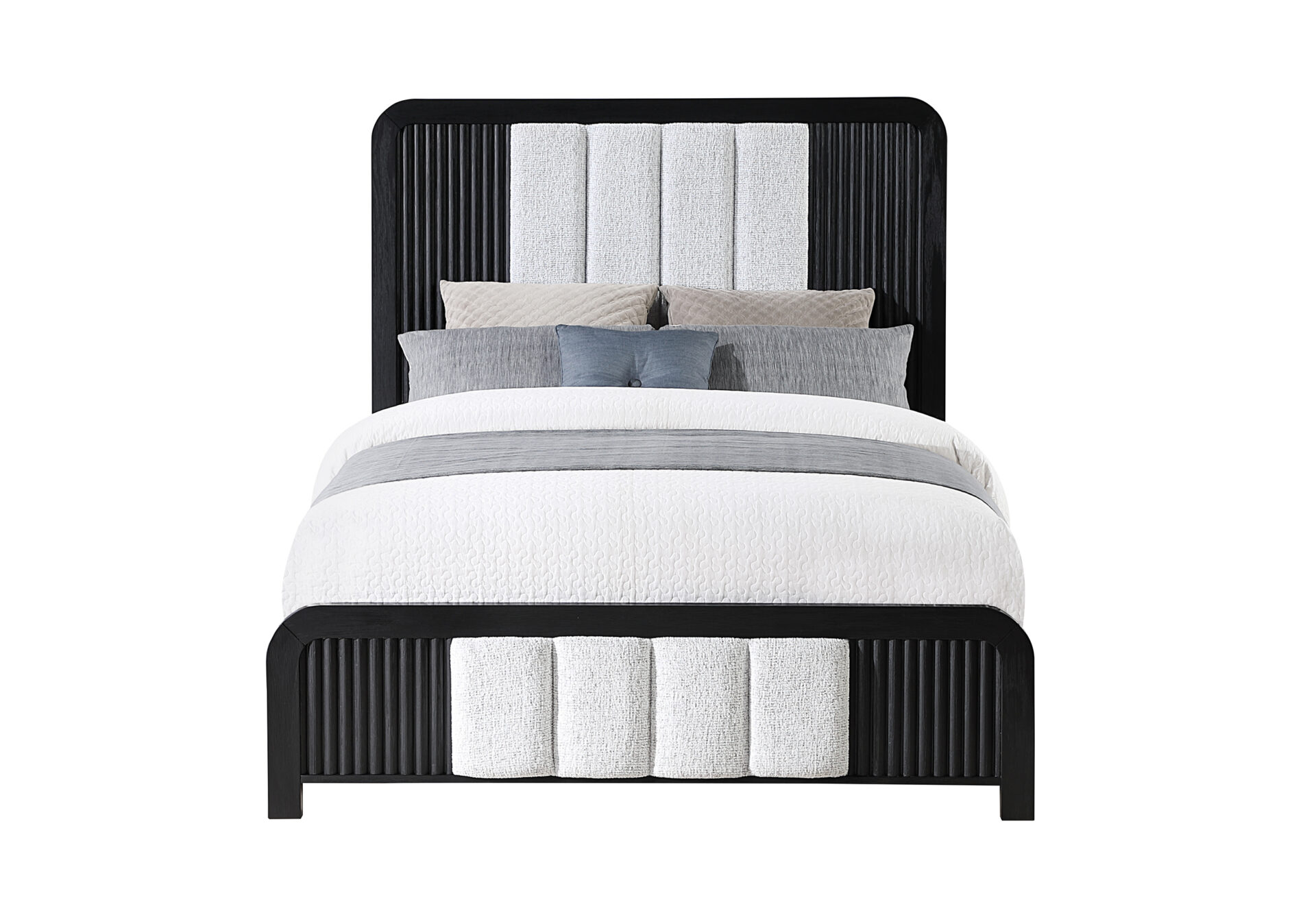 BECKETT WHITE/BLACK QUEEN BED – Image 2
