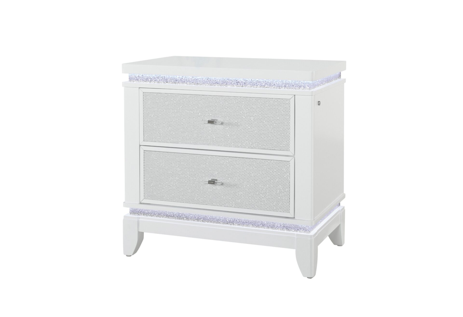 ALINA WHITE NIGHTSTAND WITH LED AND USB – Image 2