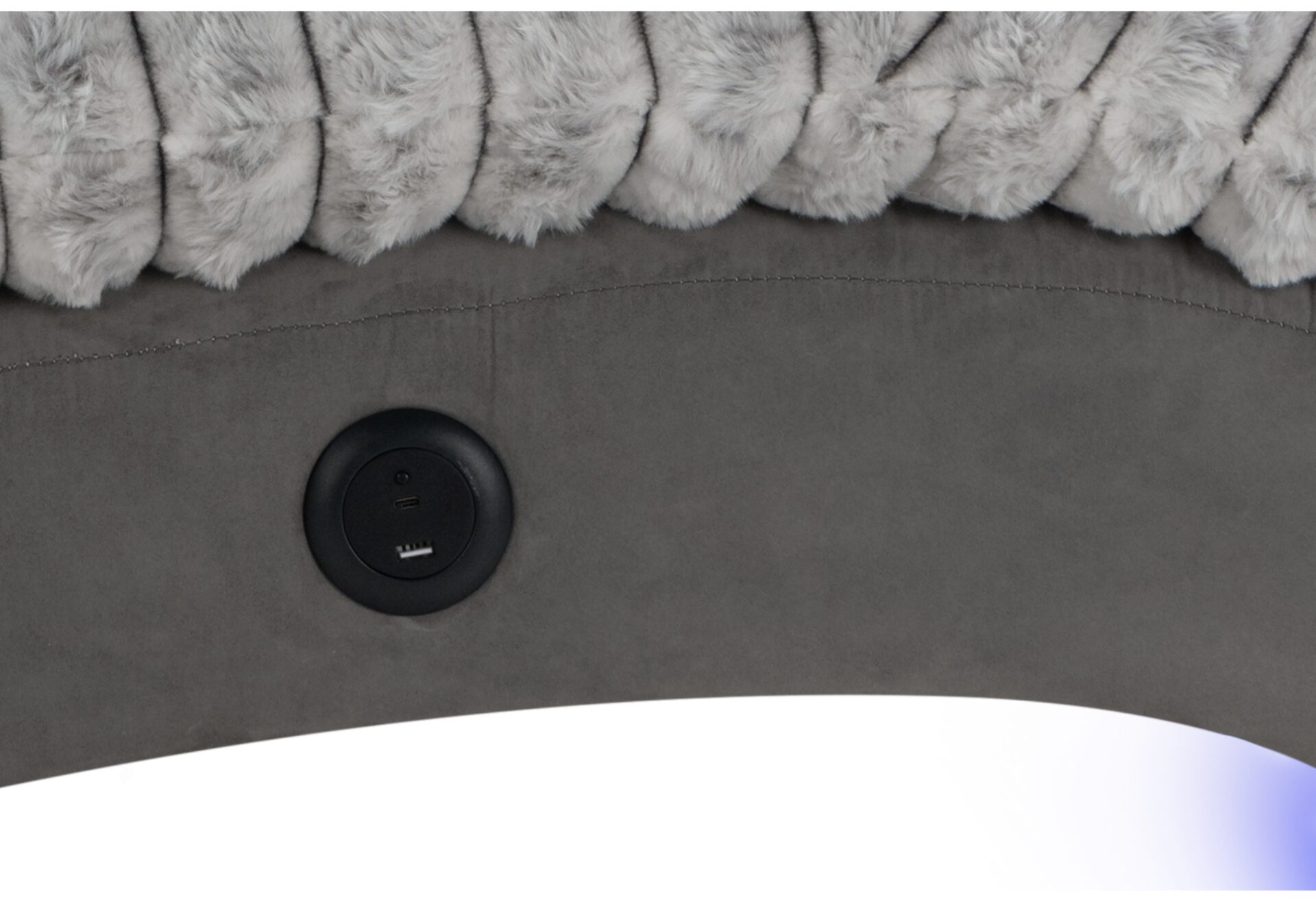 DOMINIC NICKEL/GREY 36 CHAISE WITH USB – Image 2
