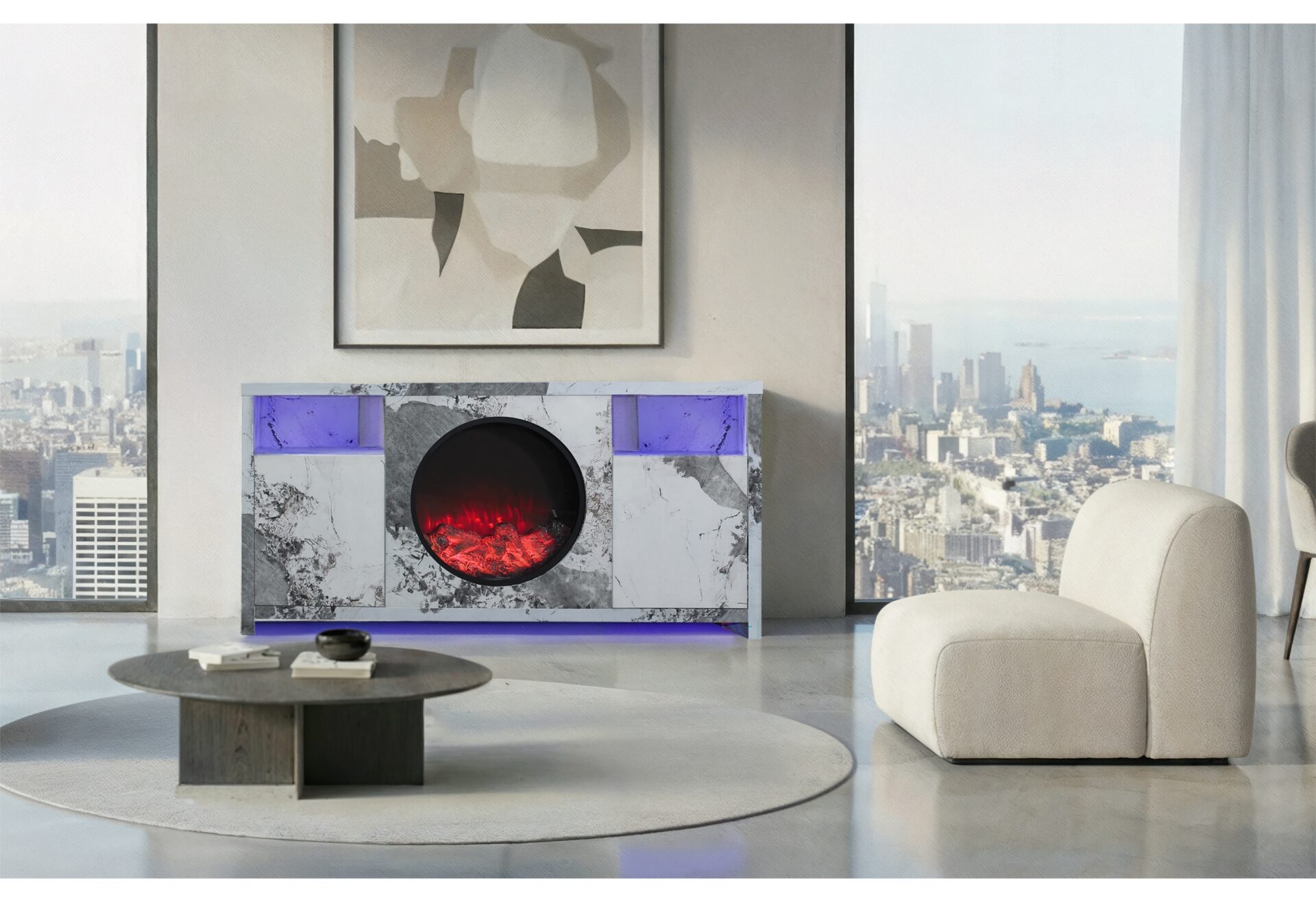 ALORA MARBLE 70" ENTERTAINMENT UNIT WITH SPEAKERS AND LED – Image 1