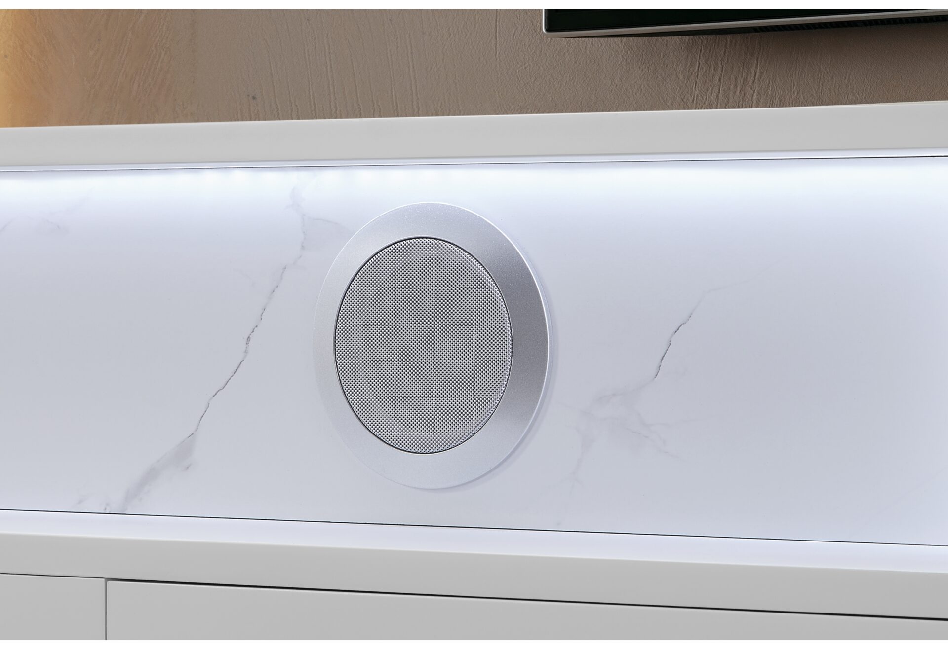 KIRA WHITE 87" ENTERTAINMENT UNIT WITH BLUETOOTH SPEAKER AND LED – Image 3