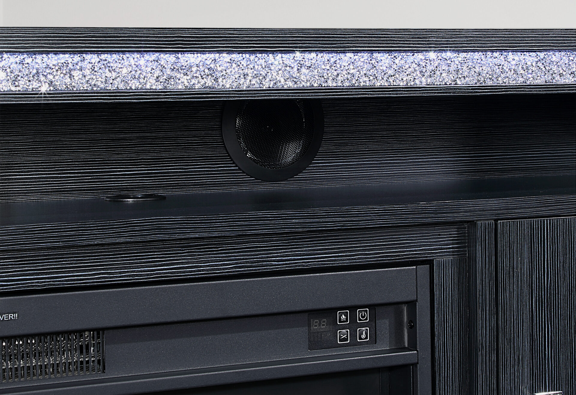 LILY DARK GREY ENT UNIT 72 INCH W/ LED, SPEAKERS, CRYSTAL INSERTS – Image 3