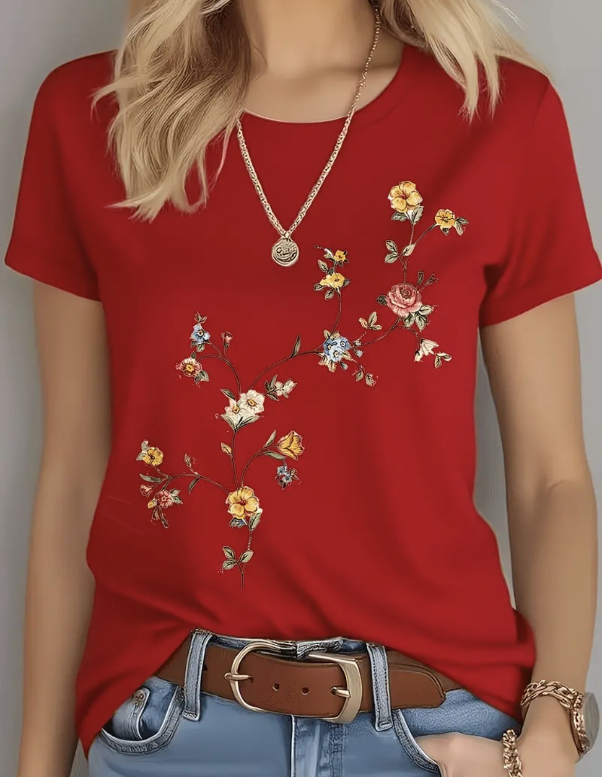 Floral Print Cotton Tees – Image 3