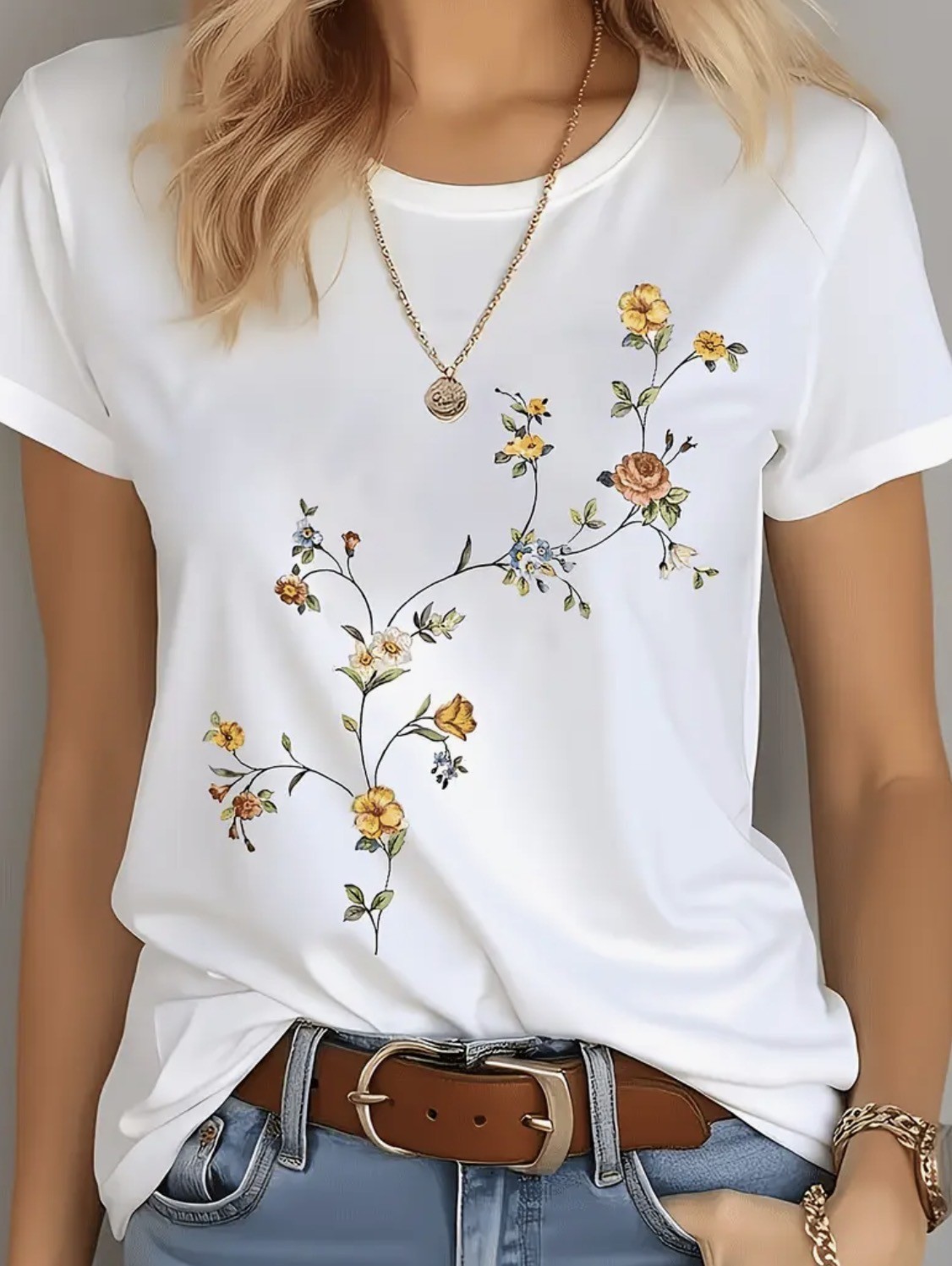 Floral Print Cotton Tees – Image 2