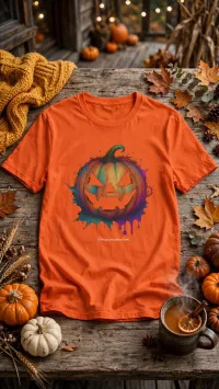 Spraypaint Jack O'Lantern T-Shirt – Image 1