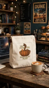 Spice Must Flow Lunch Bag, Stylish Canvas Tote, Back to School Accessory, Fall Picnic Essential, Eco-Friendly Snack Carrier – Image 7