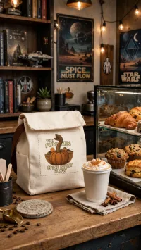 Spice Must Flow Lunch Bag, Stylish Canvas Tote, Back to School Accessory, Fall Picnic Essential, Eco-Friendly Snack Carrier – Image 6