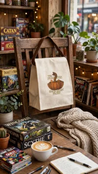Spice Must Flow Lunch Bag, Stylish Canvas Tote, Back to School Accessory, Fall Picnic Essential, Eco-Friendly Snack Carrier – Image 1