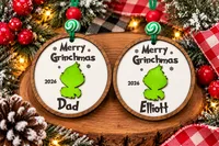Personalized Grinchmas Ornament – Without Bow (Boy)