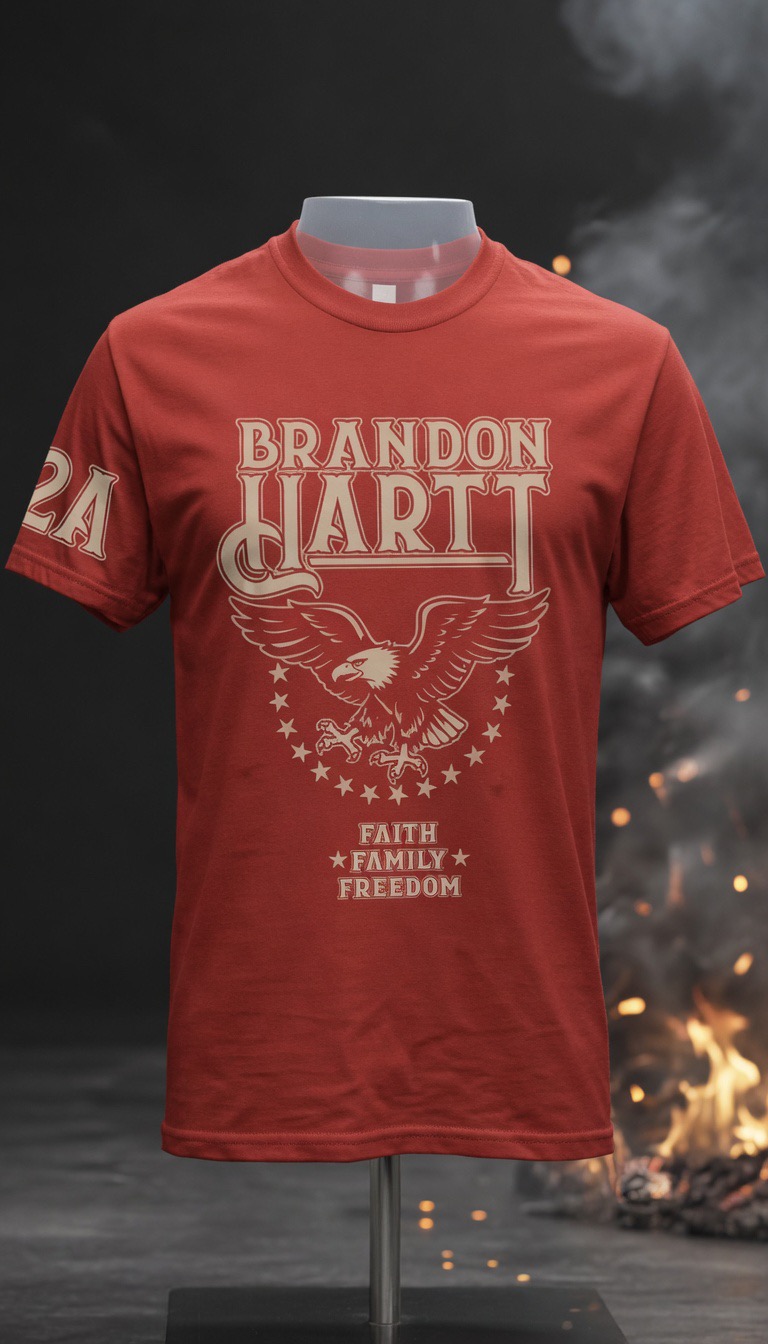 FAITH ★ FAMILY ★ FREEDOM - BRANDON HARTT EAGLE TEE – Image 2