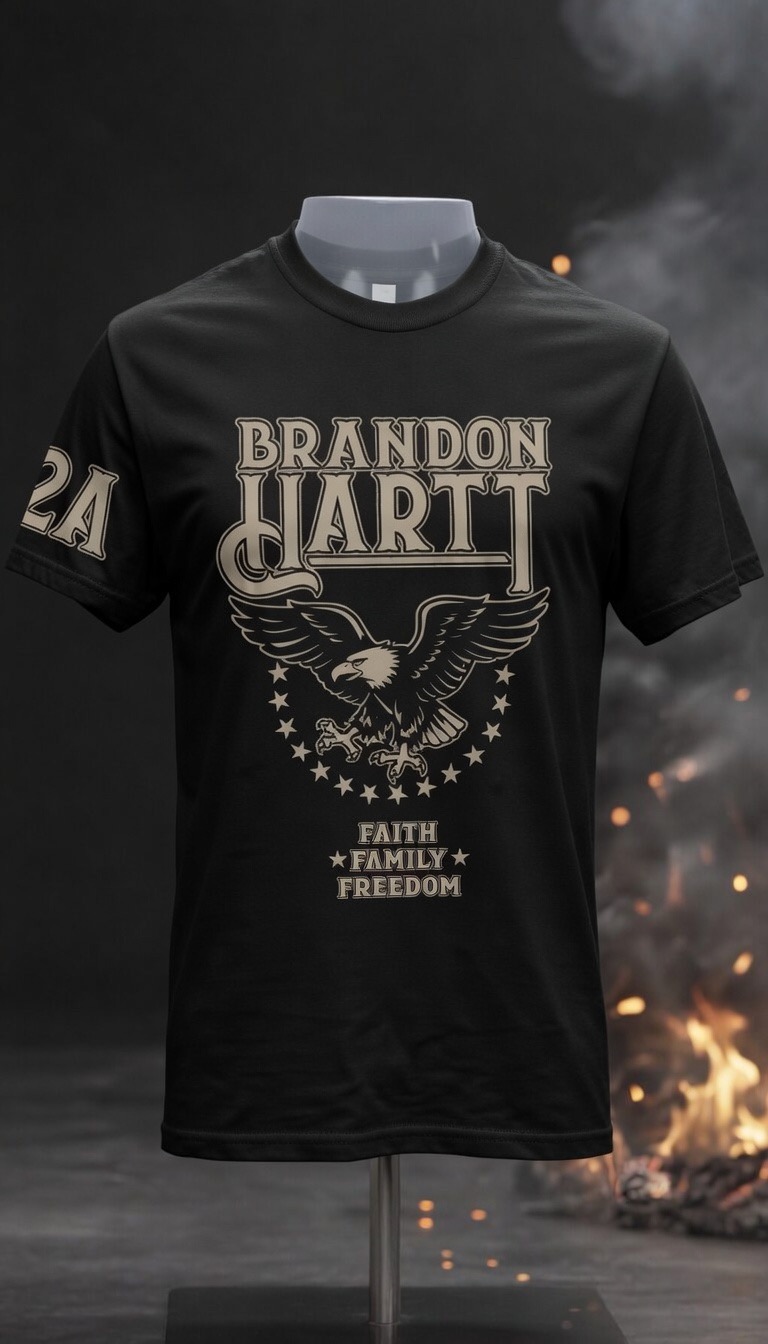 FAITH ★ FAMILY ★ FREEDOM - BRANDON HARTT EAGLE TEE – Image 1