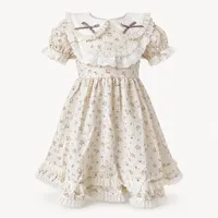 Cream Ditsy Floral Lace Collar Dress – Image 1