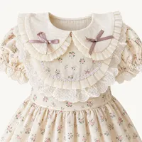 Cream Ditsy Floral Lace Collar Dress – Image 2