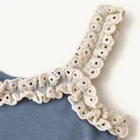 Blue Lace Trim Camisole Top – Image 2