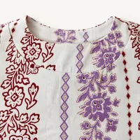 Boho Floral Stripe Peplum Top & Flared Pants Set – Image 2