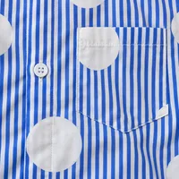 Blue Stripe Polka Dot Shirt & Shorts Set – Image 2