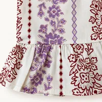 Boho Floral Stripe Peplum Top & Flared Pants Set – Image 3