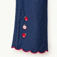 Apple Embroidered Wide-Leg Jeans – Image 2