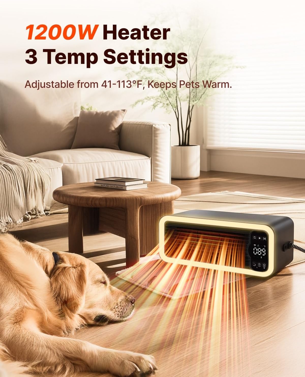 1200W Pet Heater with Smart Control - Safe & Quiet Heating for DFW, North & East Texas – Image 5